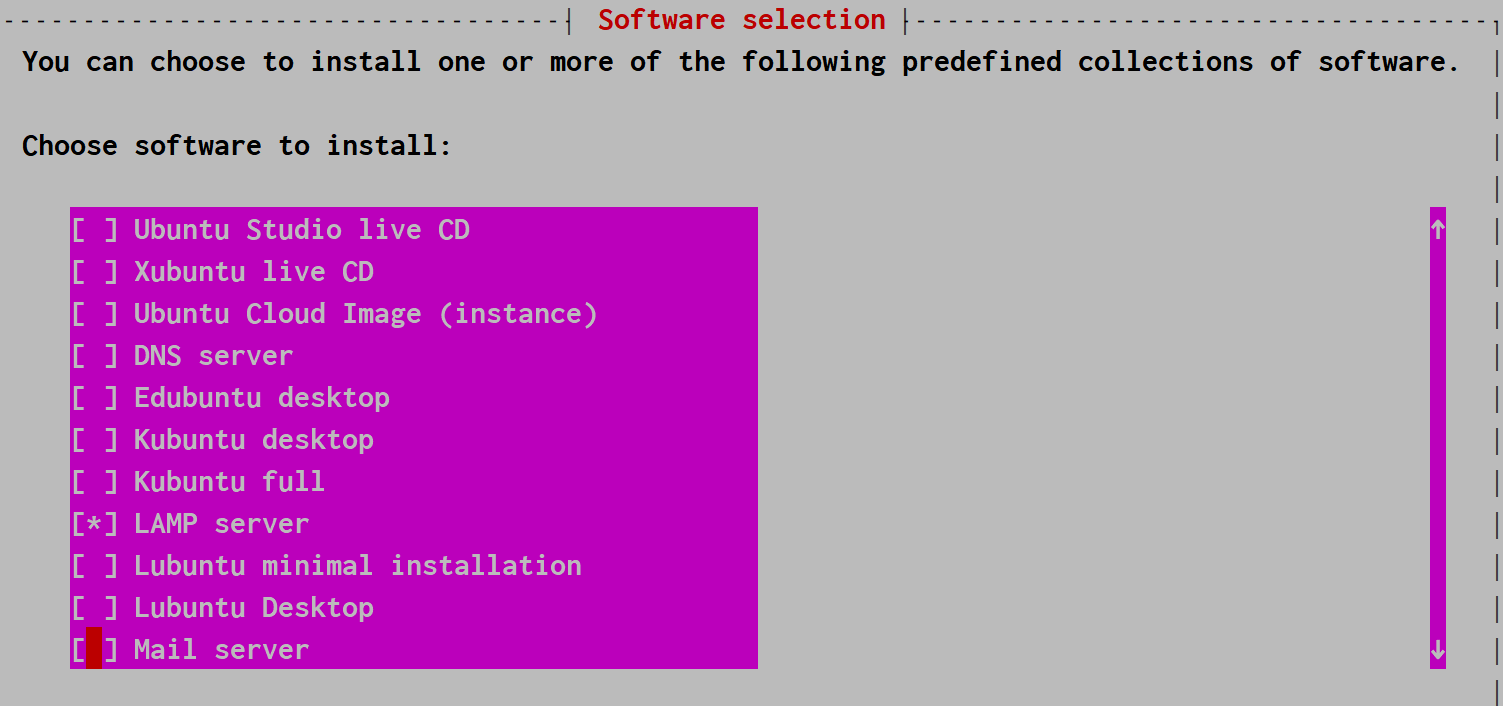 Use ubuntu's tasksel to install LAMP family bucket